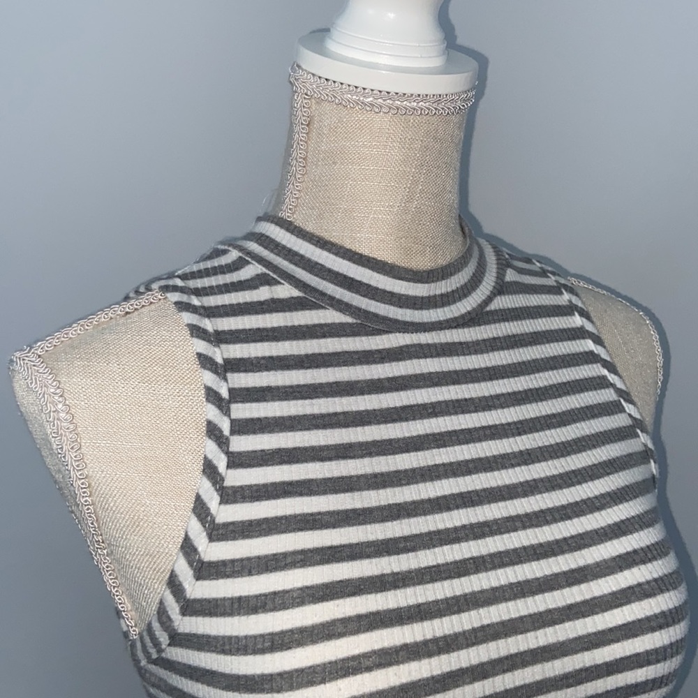 STRIPPED B FAMOUS #USA HALTER DRESS
